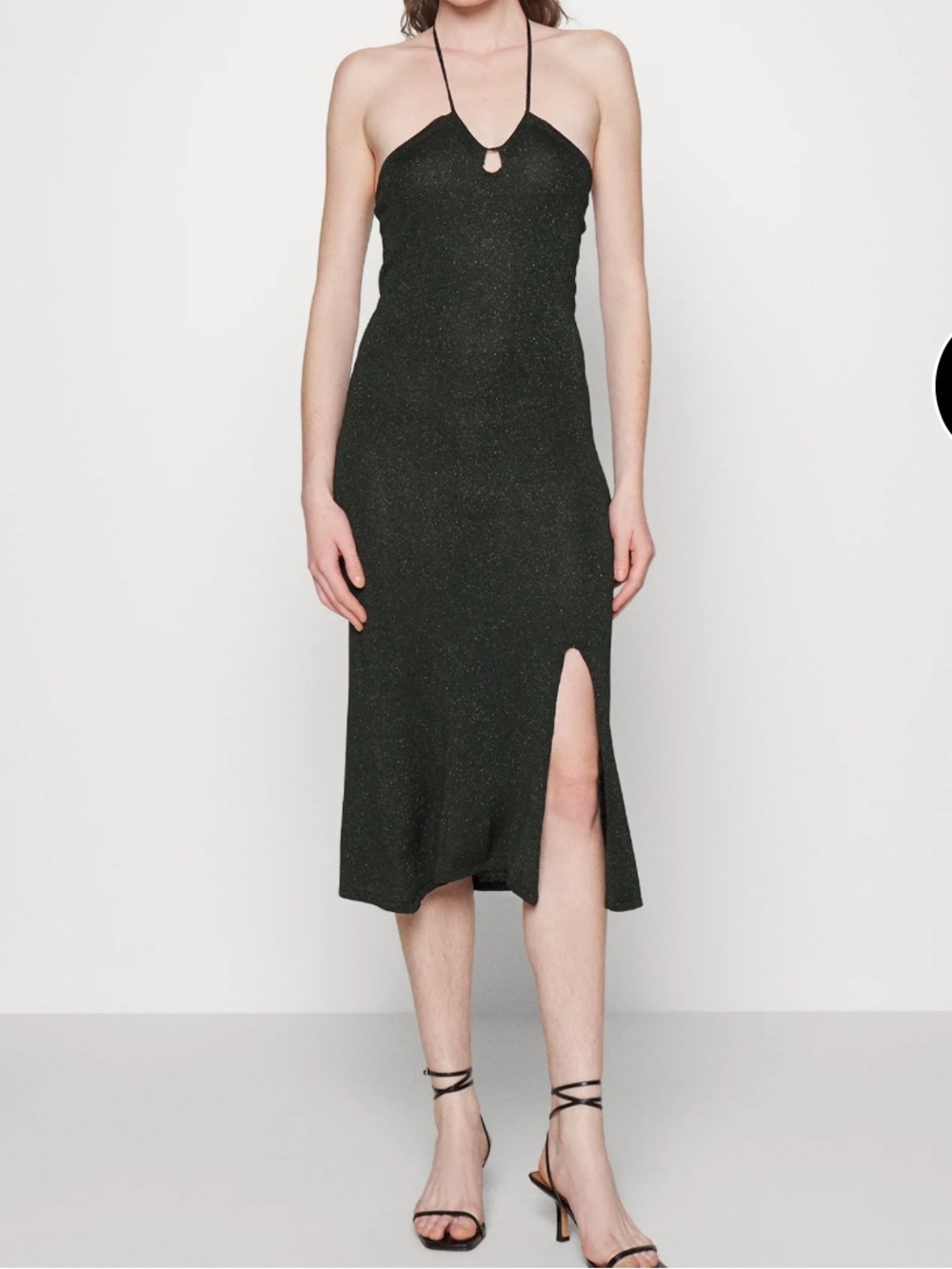 ALOHAS Black Sparkle Halter Maxi Dress